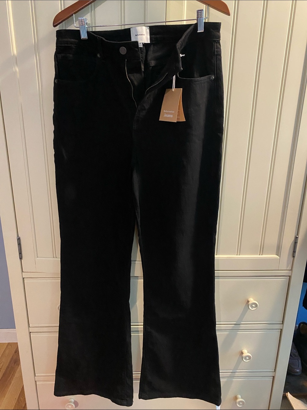 Reformation Black Wide-Leg Jeans